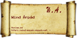 Wind Árpád névjegykártya
