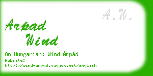 arpad wind business card