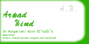 arpad wind business card
